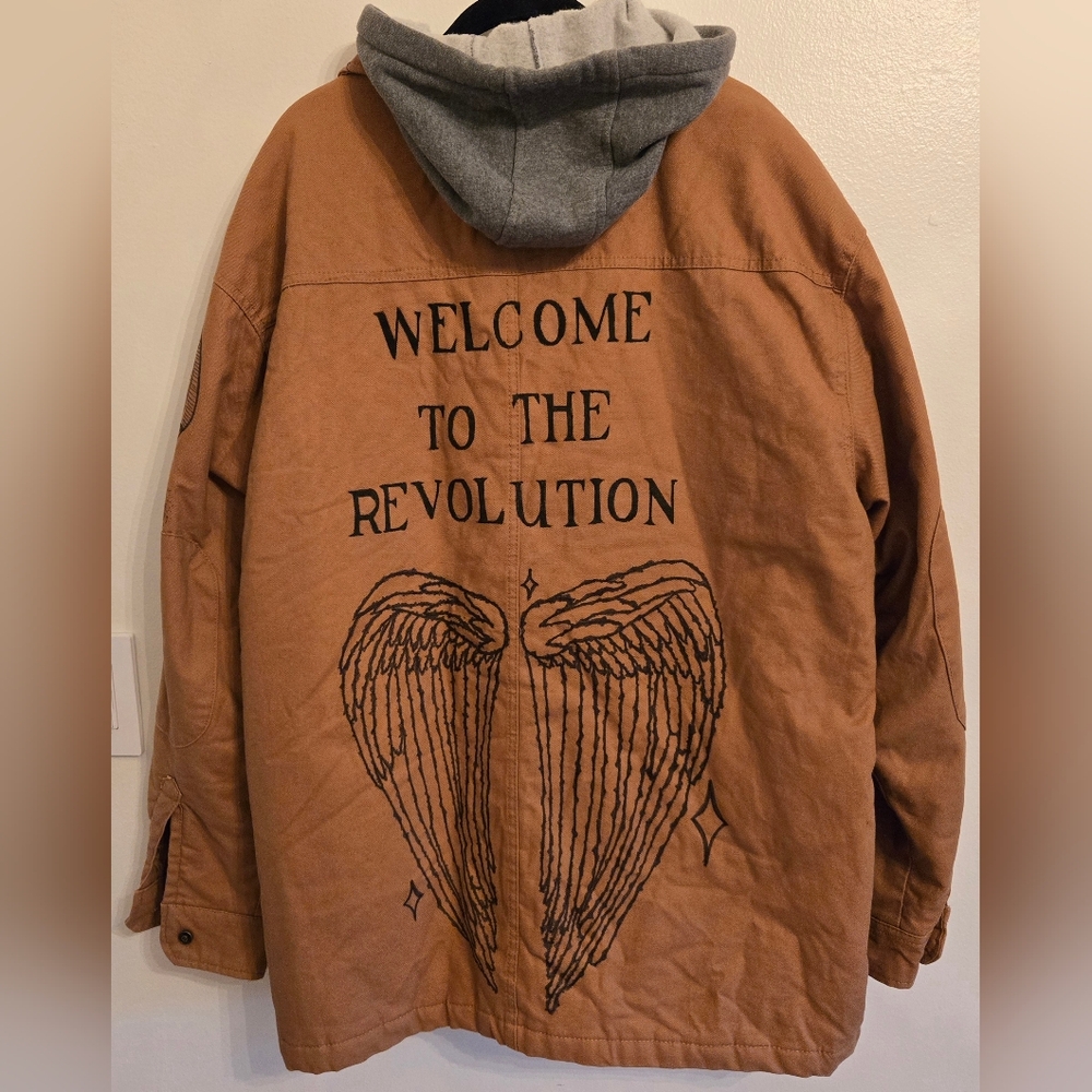 Dickies Upcycled Tan Utility Jacket Streetwear Grunge Art To Wear XL